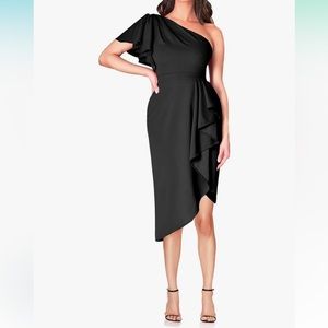 NWT Black one shoulder dress